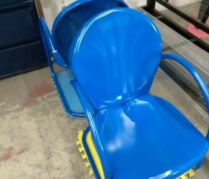metal chairs retro bright blue metal chairs retro bright blue